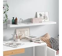 RJPLMFV Scaffale a Parete Bianco Lucido Mensole a Muro Mensole da Bagno for cucine 120x23,5x3,8 cm in MDF
