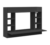 RJPLMFV Scrivania a Parete Nero 105x48x75 cm Legno Ingegneria