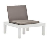 RJPLMFV Sedie Soggiorno Giardino con Cuscini Set di 2 Bianco | Plastica durevole, resistente alle intemperie, senza manutenzione, sedile imbottito, leggero, nessun assemblaggio richiesto