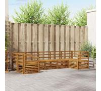 RJPLMFV Set Canape Angolare 7 Pezzi Acacia Massiccio | Modulare per Giardino Patio, Braccioli in Lattiere, Design Moderno, Manutenzione Facile
