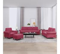 RJPLMFV Set di Divani 4 pz con Cuscini Rosso Vino in Velluto Divano multifunzionale Couch Adatto per salotti