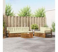 RJPLMFV Set di divani per esterni, 6 pezzi, acacia naturale