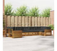 RJPLMFV Set di divani per esterni, 7 pezzi, Acacia naturale, antracite