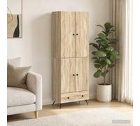 RJPLMFV Set di mobili 2 pezzi di rovere Sonoma legno di ingegneria | Scomparti, cassetti, ripiani, portaoggetti integrato, illuminazione a LED, design modulare 2 in 1