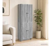 RJPLMFV Set di mobili Sonoma 2 pezzi, 66 x 34,5 x 90 cm, colore: Grigio | Con cassetti e mensole, luci LED, presa USB, design moderno per soggiorno o ufficio