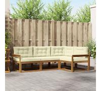 RJPLMFV Set Divani Esterni 4 Pezzi Legno Acacia Marrone