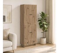 RJPLMFV Set Mobili 2 pc Rovere Legno Ingegneria | Interno esterno, vassoio estensibile, resistente alle intemperie, facile da pulire