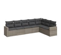 RJPLMFV Soggiorno Da Giardino 7 Pezzi Grigio Resina Treccia con Cuscini