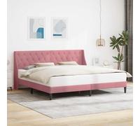 RJPLMFV Struttura per letto in velluto, rosa, 200 x 200 cm