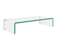 RJPLMFV Supporto TV in vetro temprato, 60 x 25 x 11 cm, trasparente | Per monitor computer, lettore DVD, console giochi, superficie liscia facile da pulire