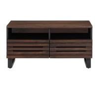 RJPLMFV Tavolino da caffè mango massiccio 80 x 55 x 40 cm, marrone | Conservazione integrata, piano liscio, uso versatile come tavolino o punta del divano