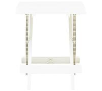 RJPLMFV Tavolo Da Giardino Pieghevole Bianco 45x43x50 Cm Plastica | Durevole, Resistente Alle Intemperie, Design A Lattini, Senza Manutenzione, Ripiegabile, Nessun Assemblaggio Richiesto