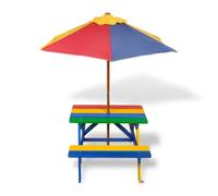 RJPLMFV Tavolo Picnic Bambino Legno con Ombrellone E Panche