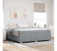 RJPLMFV Telaio letto con materasso grigio chiaro, 200 x 200 cm, tessuto