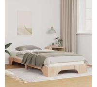 RJPLMFV Telaio letto marrone 90 x 210 cm pino massiccio | Base a doghe inclusa, design moderno, facile da pulire, per la camera da letto principale o gli amici
