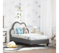 RJPLMFV Telaio letto tutto piccolo, grigio chiaro, con testiera