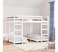 RJPLMFV Telaio per letto a castello Tripla Bianco 140 x 200 cm Pino Massiccio
