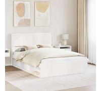 RJPLMFV Telaio per letto con contenitore e testiera, 160 x 200 cm, colore: Bianco