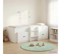 RJPLMFV Telaio per letto intermedio con armadio, 3 pezzi, bianco