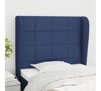 RJPLMFV Testiera ad Orecchio Blu Testiera letto camera ospiti Schienale letto Adatta per studi e hotel 83x23x118/128 cm in Tessuto