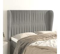 RJPLMFV Testiera ad Orecchio Grigio Chiaro Schienale letto Testiera letto camera da letto Adatta per studi e hotel 147x23x118/128 cm in Velluto