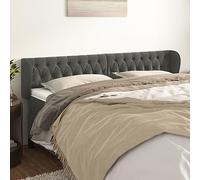 RJPLMFV Testiera ad Orecchio Grigio Scuro Testiera letto camera ospiti Schienale letto Adatta per studi e hotel 203x23x78/88 cm in Velluto