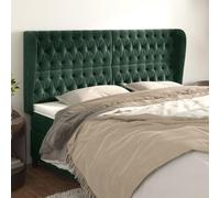 RJPLMFV Testiera ad Orecchio Verde Scuro Schienale letto Testiera da studio Adatta per studi e hotel 183x23x118/128cm in Velluto
