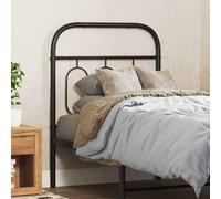 RJPLMFV Testiera in metallo nero, 75 cm | Solido acciaio durevole, design classico, supporto posteriore, per camera da letto