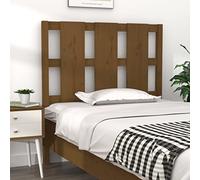 RJPLMFV Testiera in pino massiccio marrone miele, 95,5 x 4 x 100 cm | Design rustico, comodo supporto per la schiena in legno naturale con fiocchi, per camera da letto