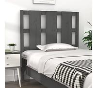 RJPLMFV Testiera per letto grigio 95,5 x 4 x 100 cm, legno massello di pino | Design rustico, comodo supporto per la schiena per letto matrimoniale, camera da letto