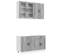 RJPLMFV Unite Da Cucina Legno D Ingenierie 4 Pezzi Sonoma Grigio