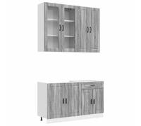 RJPLMFV Unite Da Cucina Porto 4 Pezzi Sonoma Grigio Legno Ingenierie