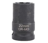 Rjrjc Brake Caliper Socket,4 Point Square Socket, Metric Square Impact Socket,Pneumatic Socket Tool for Auto Repair Mechanical Maintenance (22 mm x 7 punti)