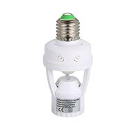 Rjrjc Interruttore con sensore di movimento PIR Portalampada E27, luce automatica a infrarossi con ritardo e luminosità regolabili, ideale per cabine armadio, lavanderie, garage, bagni e
