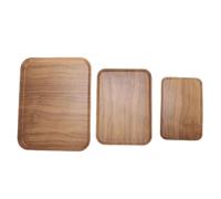Rjrjc Set di 3 vassoi rettangolari in melamina antiscivolo, facili da pulire e impilabili, ideali per colazione, frutta e tè, con dimensioni di 38,5x27 cm, 31x22,5 cm e 25,5x17,3 cm.