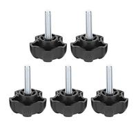 Rjrjc Viti a testa zigrinata a stella a cinque punte in plastica M6 25 mm da 5 pezzi con manopola di impugnatura filettata, ideali per mobili, staffe per rack e attrezzature