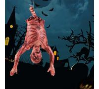 RJSQAQE Mezzo corpo sanguinante di Halloween, cadavere sospeso in lattice, spaventoso cadavere finto appeso per casa infestata, decorazione per interni ed esterni (sangue)
