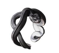 RJSQAQE Retro Punk Snake Personalità Stereoscopico Apertura Anelli regolabili per uomo Donna Anelli Gioielli esagerati antichi J5A1