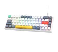 RJXDUPHT V-K66 Tastiera da Gioco Meccanica al 60% Tastiera compatta retroilluminata a LED montata su Guarnizione cablata Hot Swap con Freccia Compatibile con Accessori da Gioco(VK66 White)
