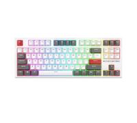 RK RK R87 Tastiera meccanica cablata 87 RGB retroilluminata Keycaps tastiera per giocatore con sgattaiolo caldo con copertura di polvere compatibile con vari dispositivi(English White)