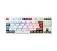 RK RK R87 Tastiera meccanica cablata 87 RGB retroilluminata Keycaps tastiera per giocatore con sgattaiolo caldo con copertura di polvere compatibile con vari dispositivi(Spanish White)