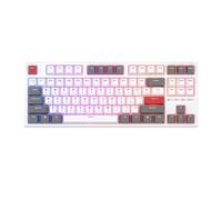 RK RK R87 Tastiera meccanica cablata 87 RGB retroilluminata Keycaps tastiera per giocatore con sgattaiolo caldo con copertura di polvere compatibile con vari dispositivi(Russian White)