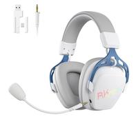 RK ROYAL KLUDGE Cuffie da gioco HG103, 2,4 GHz/BT/cablate, bianche