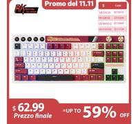 RK ROYAL KLUDGE M87 Guarnizione Tastiera meccanica wireless Tastiera da gioco Bluetooth/2.4G/USB-C sostituibile a caldo con schermo a colori TFT