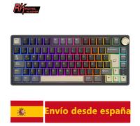 RK Royal Kludge R75 Guarnizione tastiera meccanica spagnola 80% Layout RGB retroilluminato PBT Tastiera da gioco sostituibile a caldo Manopola in metallo Spagna