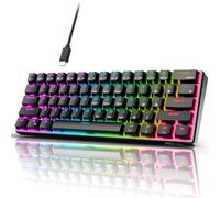 RK ROYAL KLUDGE RK61 Tastiera da gioco meccanica cablata al 60% programmabile QMK/VIA RGB retroilluminata 61 tasti Interruttore marrone sostituibile a caldo ultra compatto nero