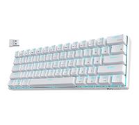 RK ROYAL KLUDGE RK61-US QWERTY Wired/Bluetooth 60% tastiera meccanica, ABS Keycaps, interruttori marroni, per IOS, Android, Windows e Mac, bianco