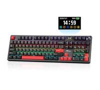 RK ROYAL KLUDGE Tastiera meccanica wireless S104 con schermo e manopola, Tri-Mode 101 tasti Full Size Top Mount RGB Gaming Keyboard BT/2.4G/USB-C, batteria 8000mAh, driver web, interruttore lineare
