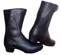 RK Sports X4105 pelle Nera Motocicletta Moto da Donna Tacco Stivali
