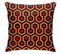 RKE Overlook Hotel Carpet The Shining Hexagon Pattern Geometrico Traliccio Poligono Camera da Letto Federa Decorativa per la Casa Divano Federa per Cuscino Quadrato 45 x 45 cm, Taglia Unica (220501)